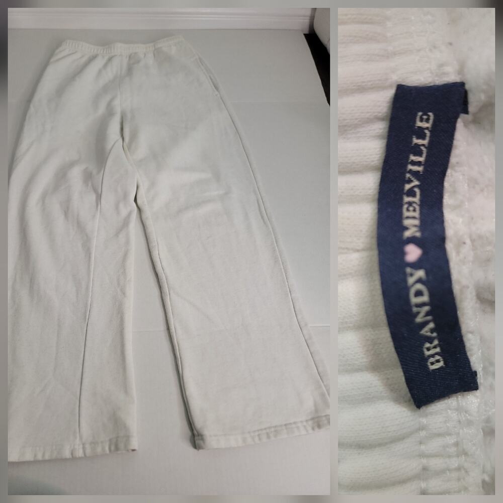 Brandy Melville Sweatpants OS Straight Wide Leg Boyfriend Pull On Baggy Gray